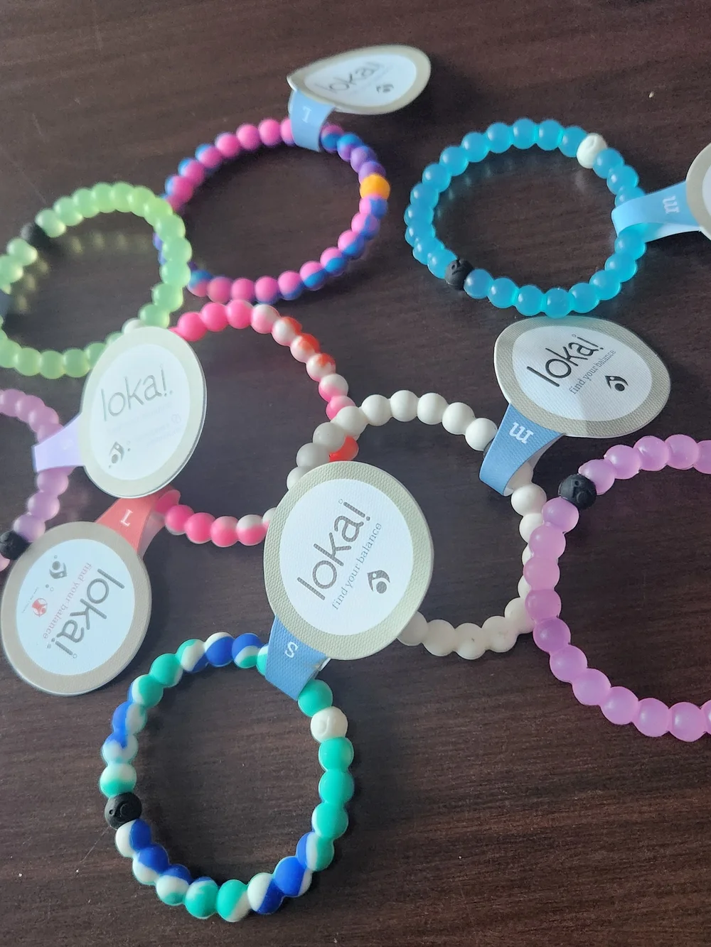 Lokai Kids Silicone Beaded Bracelet - Pink, Purple, Green, Blue - Picture 5 of 6